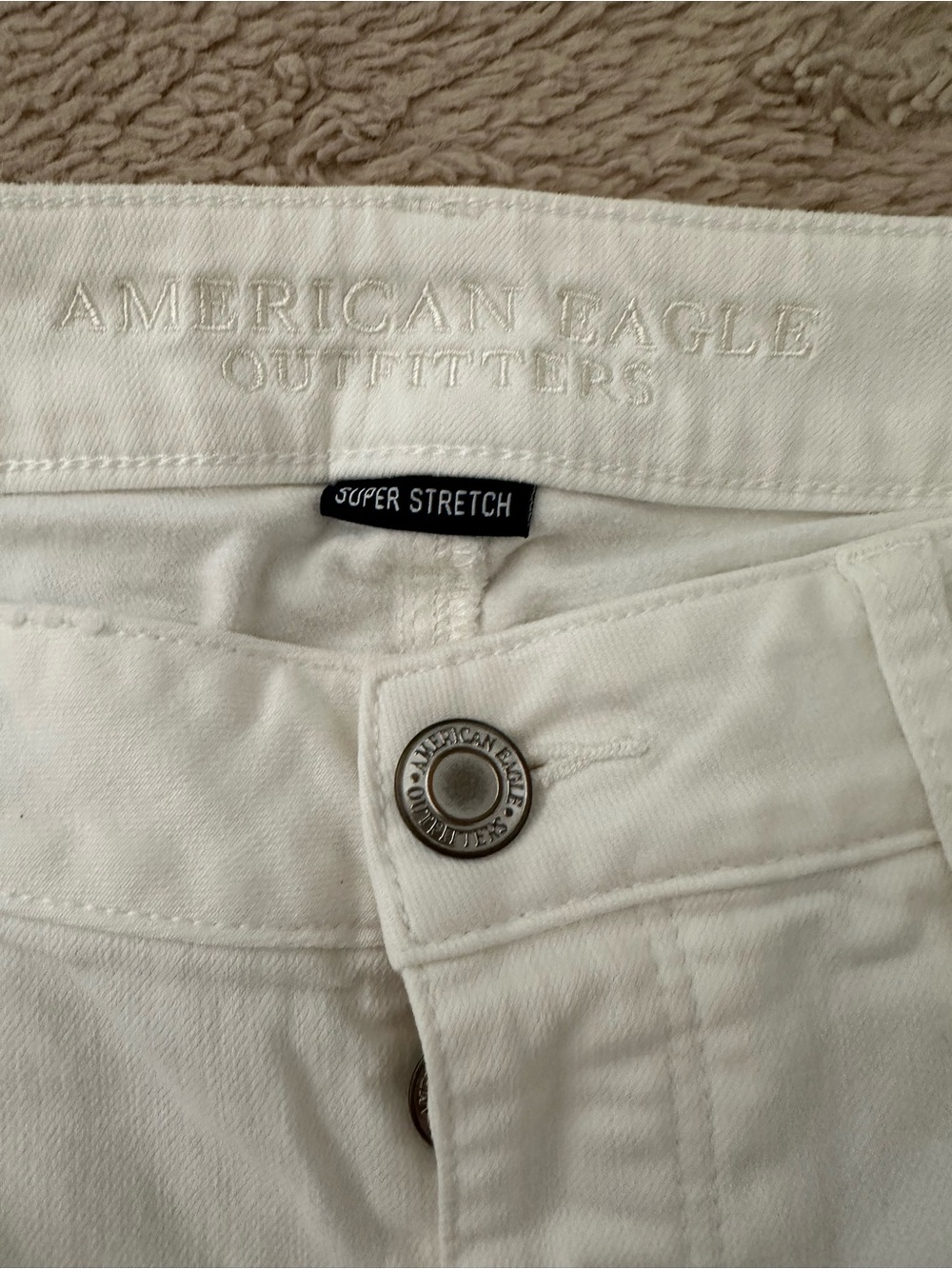 American Eagle Outfitters White Ripped Straight Leg Jeans size 12 - Picture 10 of 11